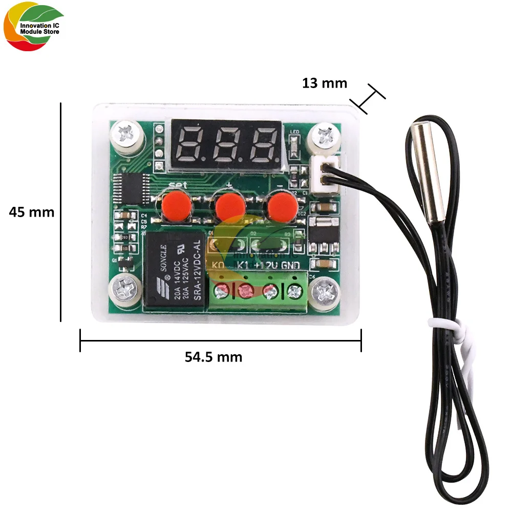 Acessórios de concha acrílica nova versão com botão w1209 display digital termostato de alta precisão escudo acrílico