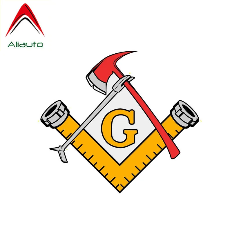 

Aliauto Creative Car Sticker Masonic Free Mason Firefighter Tools Personality Waterproof Accessories PVC Decal,16cm*15cm