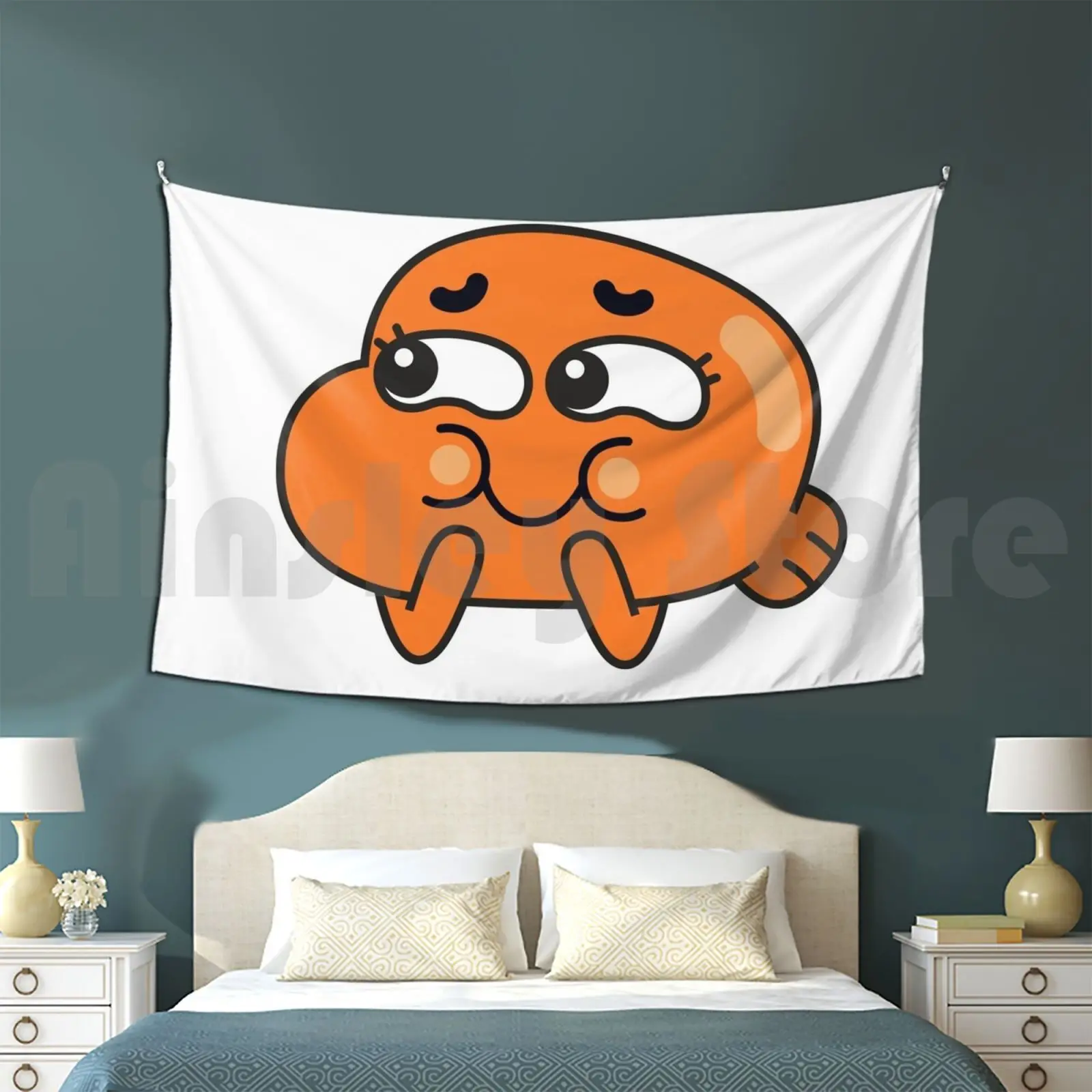 Darwin Tapestry Living Room Bedroom Darwin Watterson Darwin Gumball The Cartoon Face Kids Boy Teenager Schoolboy