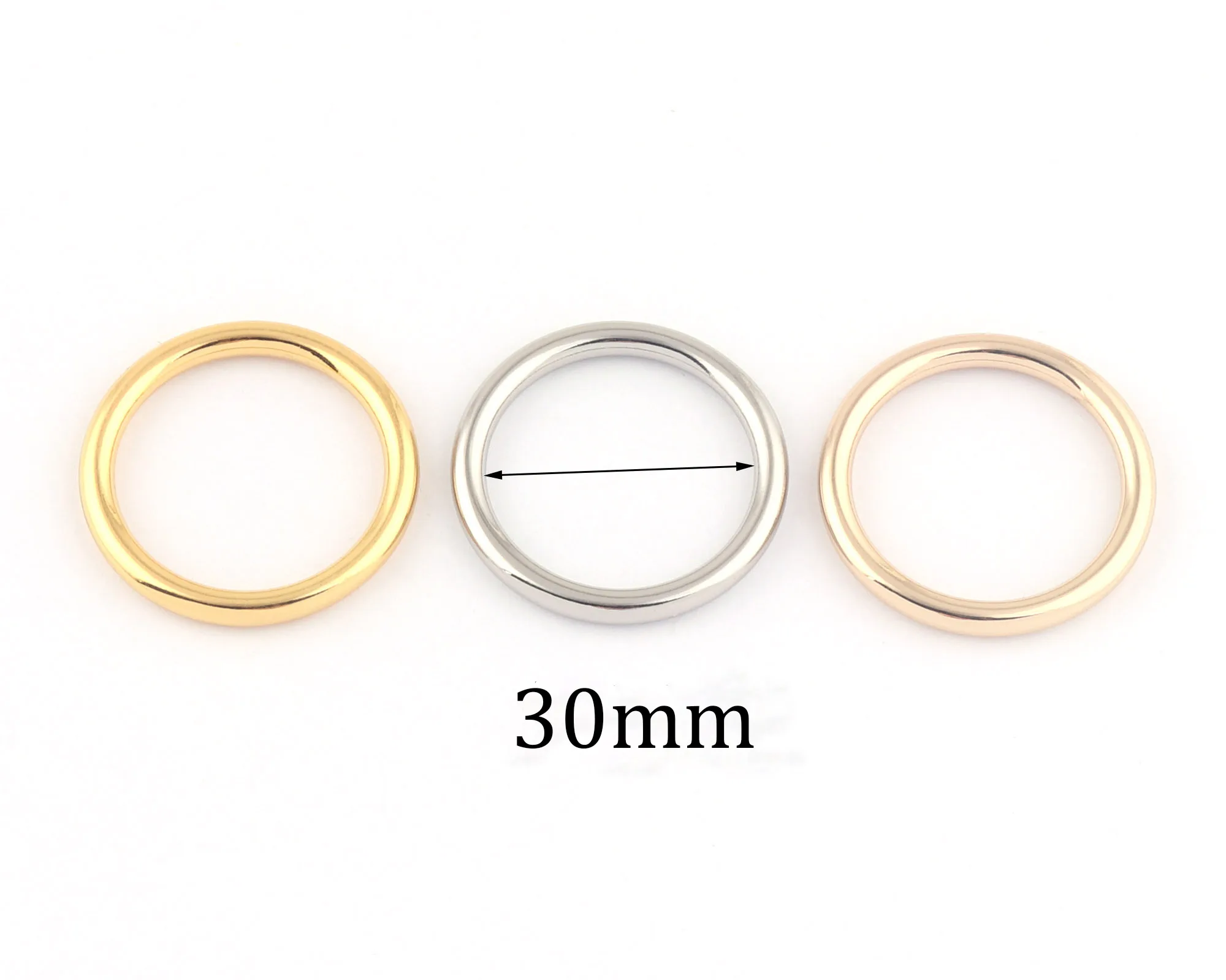 30mm Gold O Rings Welded Metal Loop Round Formed strap Ring Bag Holder Handbag Purse Bag clasp Making Hardware Supplies