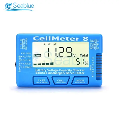 RC CellMeter8 LCD 디지털 배터리 용량 검사기 CellMeter 2-8S 4-8S 서보 LiPo Li-lon NiMH 배터리 테스터 RC CellMeter7