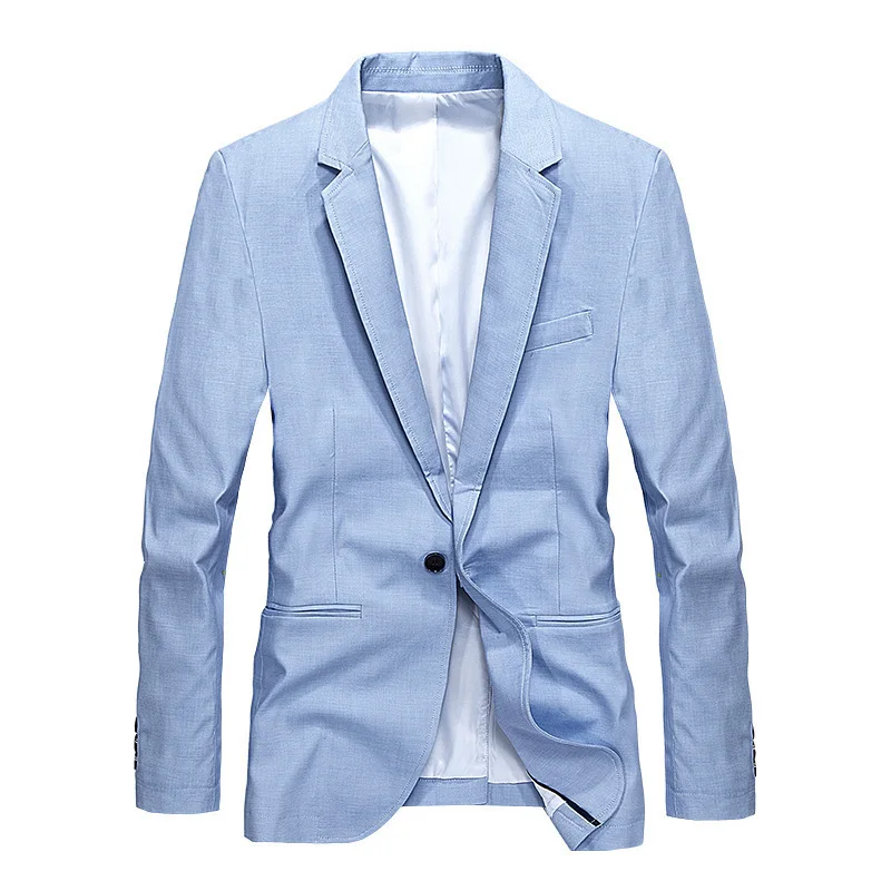 

New Spring Jacket Men Blazer Jackets Coats Single Button Cotton Casual Fashion Mens Clothing Slim Fit Jaqueta Masculino S-XXXL