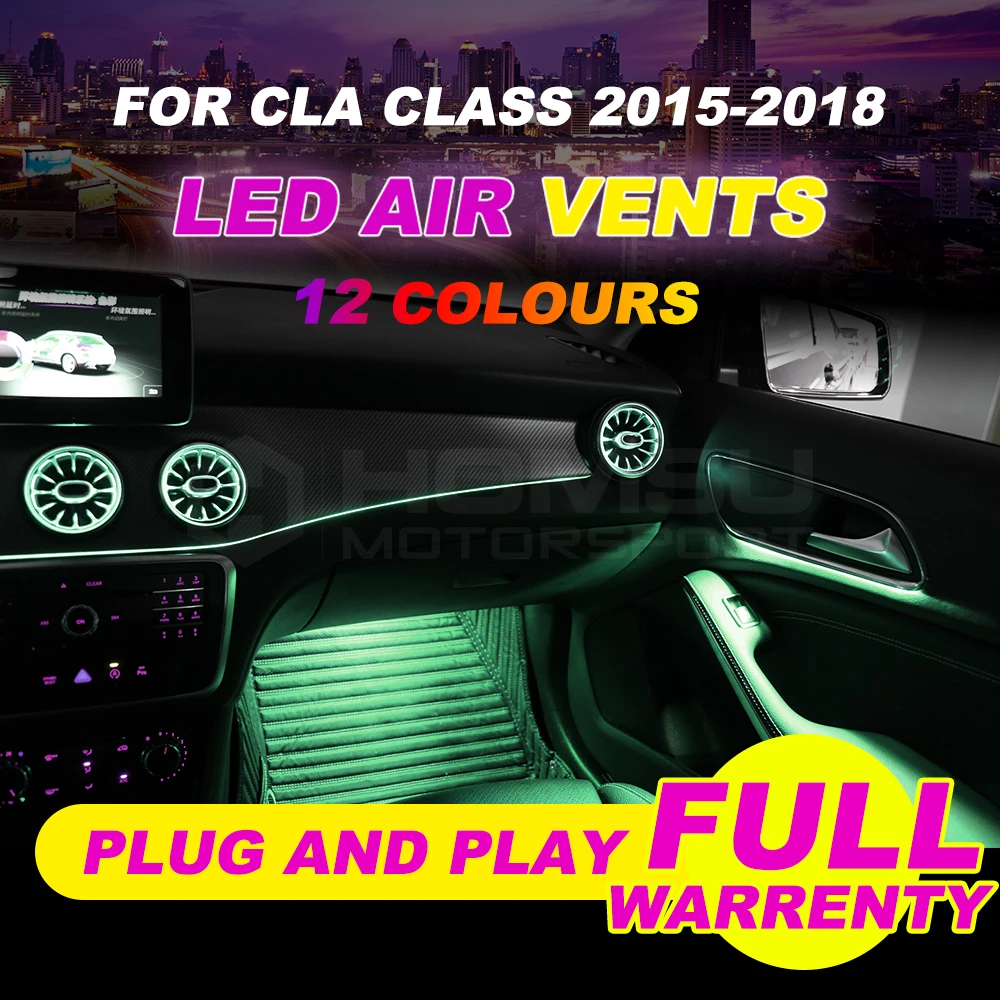 12 Colors LED Air vents for CLA class W117 2015-2018 year interior LED air vents with 12 Colors LED air vents car accessories