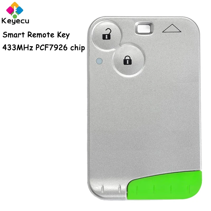 KEYECU Smart Card Remote Key With 2 Buttons 433MHz ID46 Fob for Renault Laguna Espace Vel Satis 2001 2002 2003 2004 2005 2006