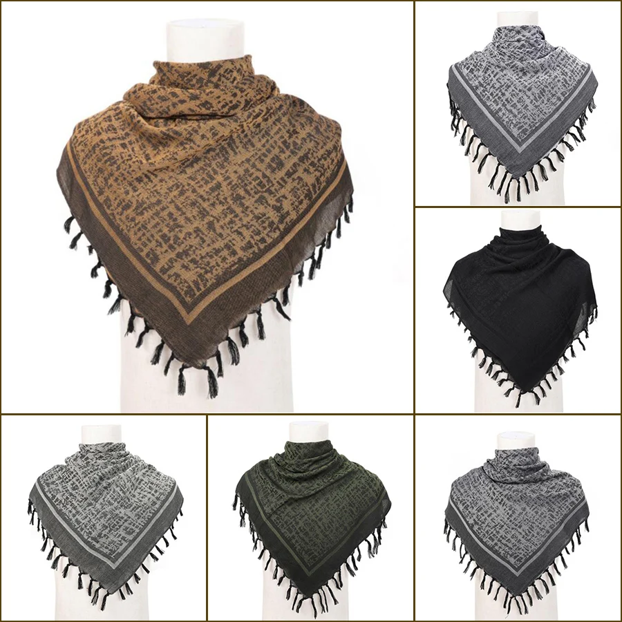 

Tactical Hunting Scarf Military Shemagh Tactical Desert Keffiyeh Head Neck Scarf Arab Wrap with Tassel