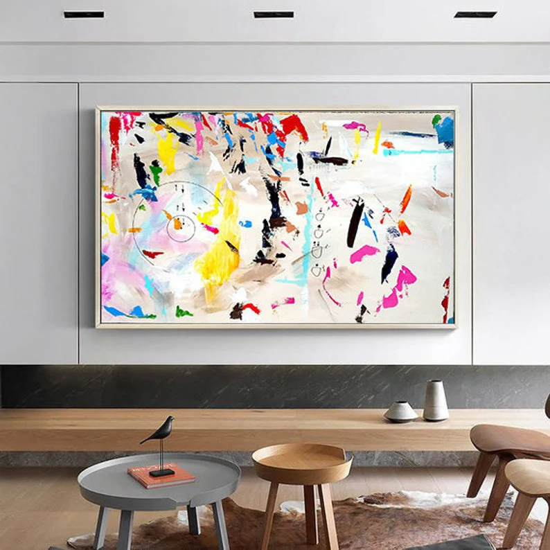 Kabbalah Large Painting On Canvas Beige Painting Color Abstract Painting Artwork Canvas Contemporary Art Living Room Wall Art