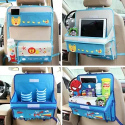 Car Backseat Storag For Kids Oxford Cartoon Auto Organizers Seat Back Child Dining With Table Tissue Box Organizador Accessories