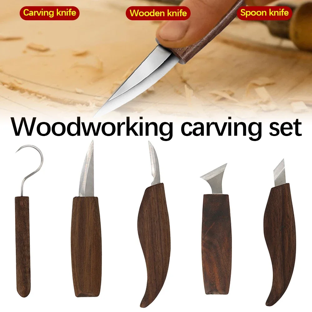 DIY Hand Wood Carving Chisel Carving Knife Woodcut Tools Woodcarving Cutter Knives Peeling Woodworking Spoon Hand Tools Worker