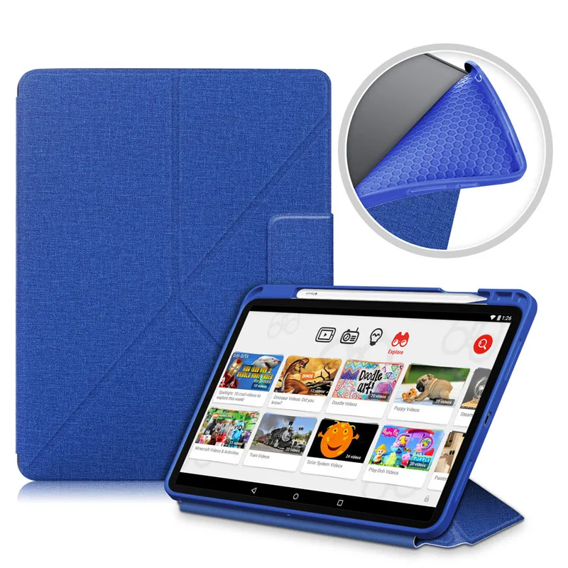 

For iPad i Pad Air 2020 Case 11 inch with Pen Holder Multi-folding Stand Soft Silicone Cover for iPad Air 4th Generation Case