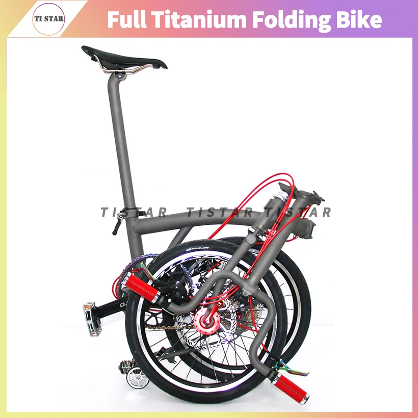 Titanium Folding Bike for Brompton, External 6-Speed V Brake, Full Ti Frame, Superlight Bicycle, Can Customize CHPT3