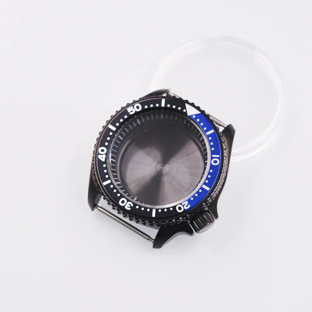 

316L stainless steel PV black No. 5 case is suitable for Seiko movement NH35A case NH36A case