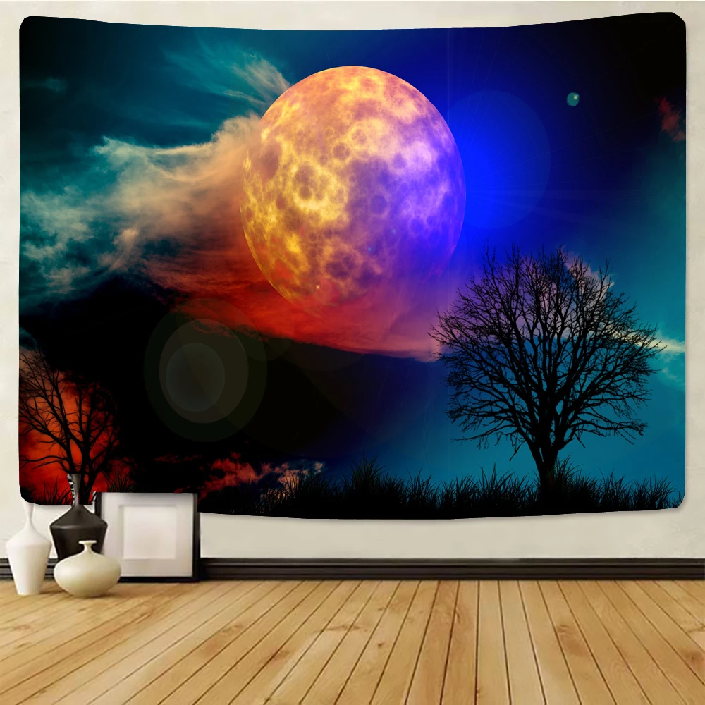 Psychedelic Witchcraft Galactic Universe Space Tapestry Hippie Wall Mount Home Background Cloth Decoration Tapiz Tapestry