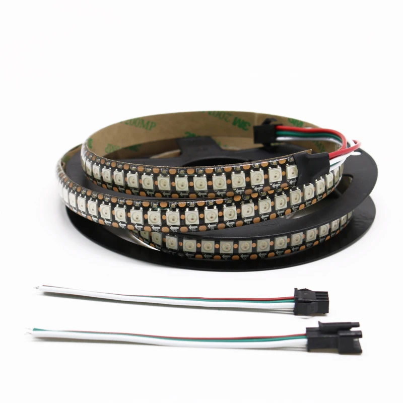 

WS2812B LED Strip Individually Addressable RGB Smart Pixels Strip 1M 2M Black/White PCB WS2812 IC Waterproof DC 5V 144 leds