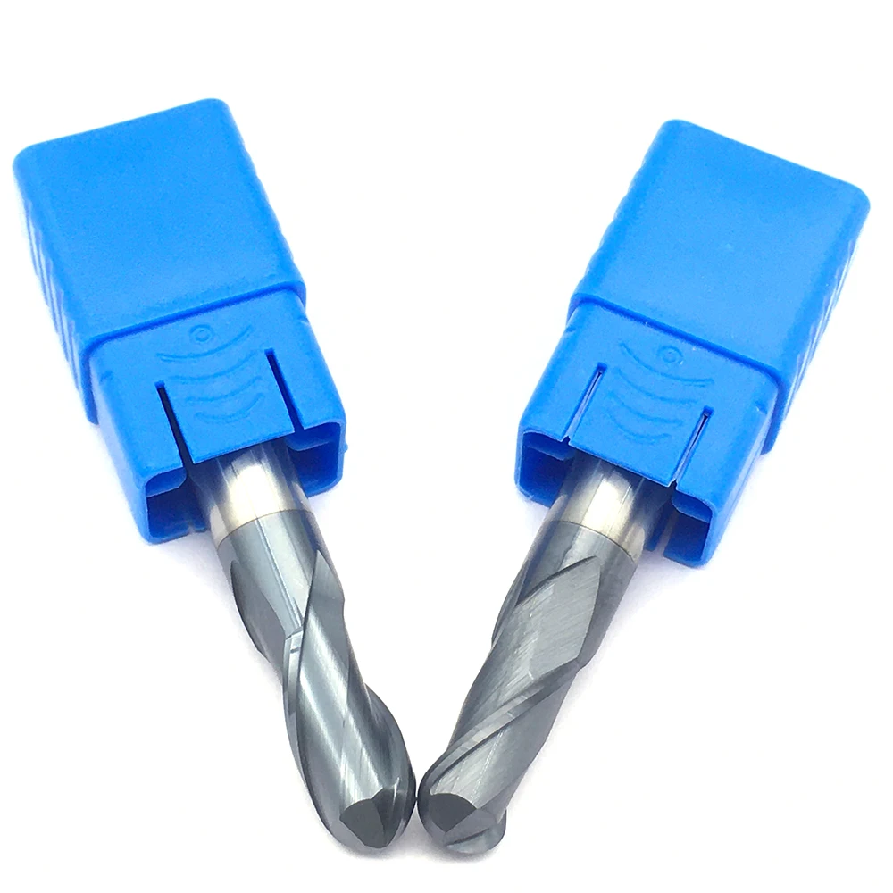 1PC R5.0XD10X75L 2 ขลุ่ย HRC50 ทังสเตนเหล็กจมูก End ตัดเครื่องมือ CNC เครื่องตัดคาร์ไบด์ทึบ Ball จมูก