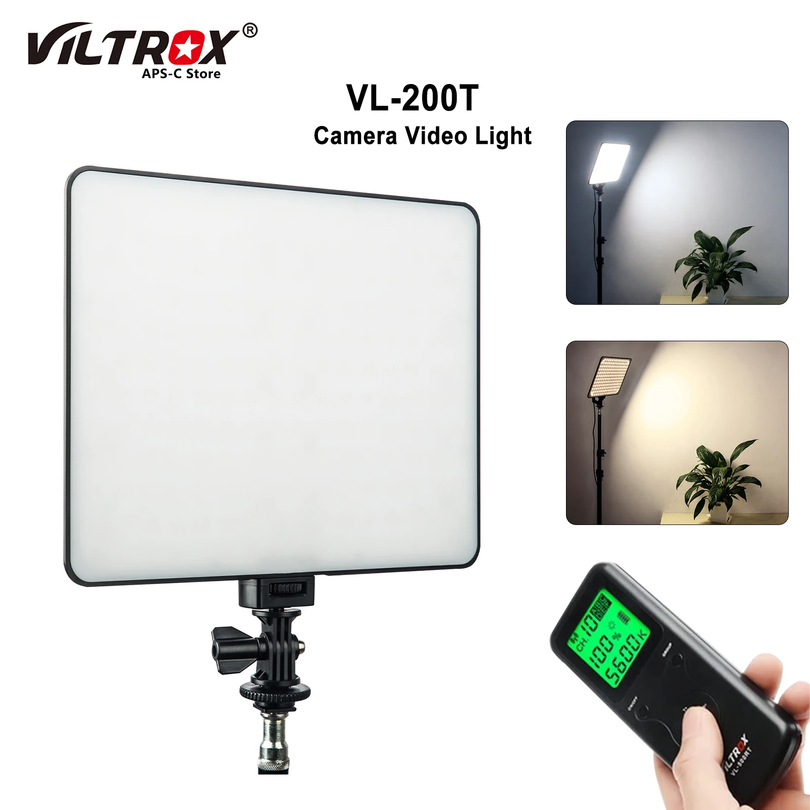 VILROX VL-200T Control Bi-color LED Video Light Dimmable 3300k-5600K Photographic Lighting Studio Lamp For YouTube TikTok Live