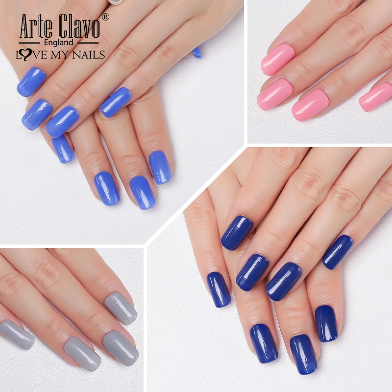 Arte Clavo HYBRID เคลือบเงา 8ml เจลเล็บทั้งหมดสําหรับเล็บกึ่งถาวร UV GEL เล็บ Lacquer Soak Off TOP BASE Coat