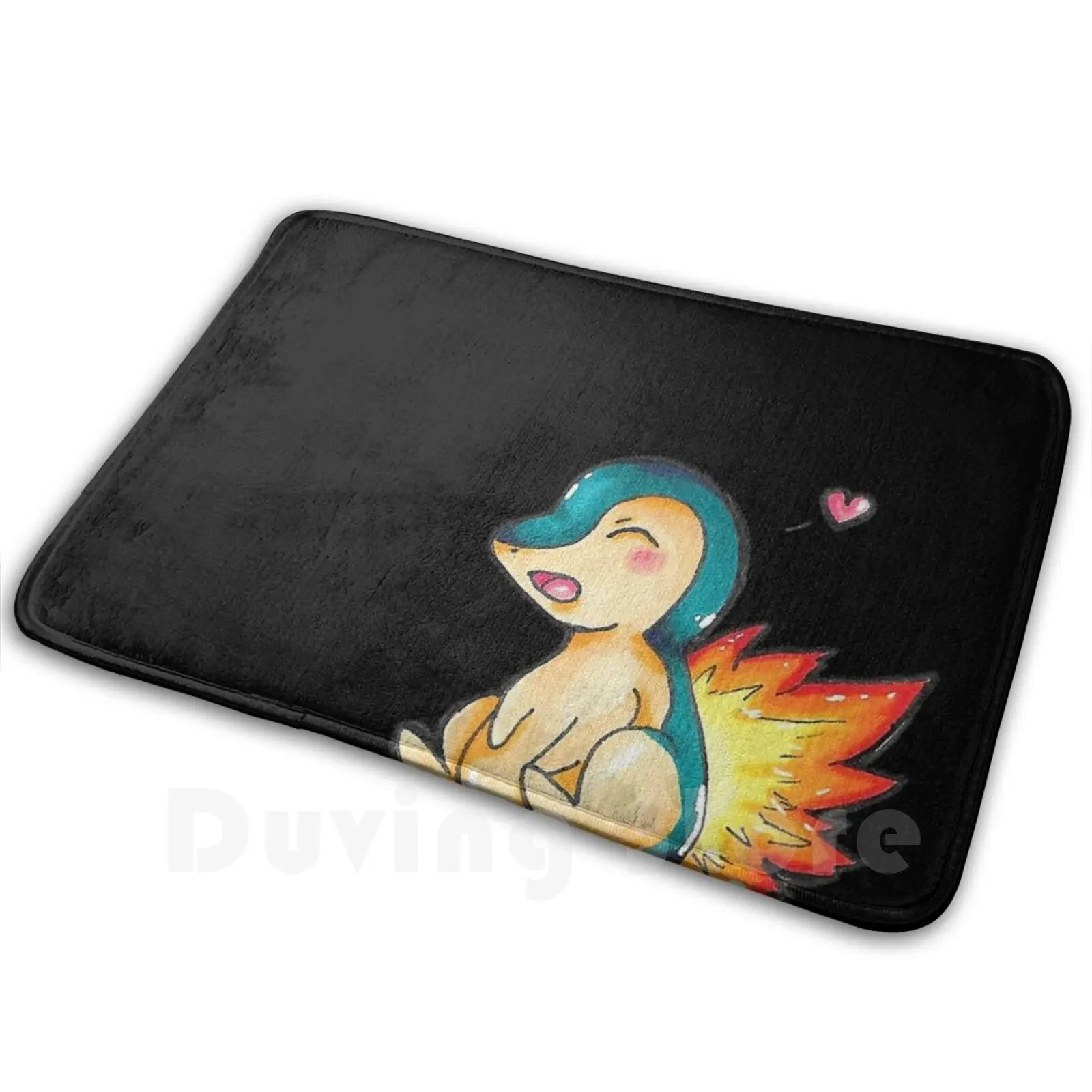 Cyndaquil 3 Soft Non-Slip Mat Rug 1765 Carpet Cushion Cyndaquil Pkmn Cutie Starter Favorite Green Flame Fire Fire Type