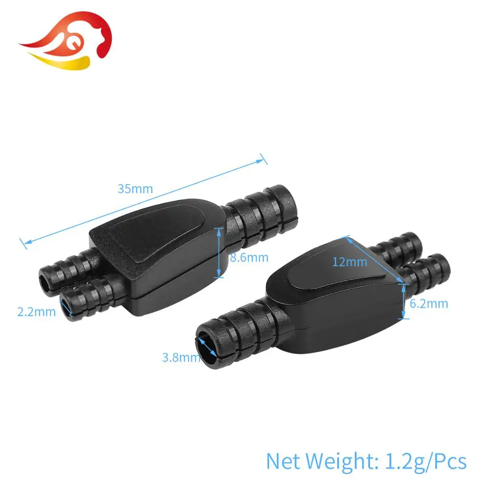 QYFANG 3.8mm to 2.2mm Strong ABS Plastic Earphone Y Splitter DIY Cable Cord Adapter Audio Jack Headphone Plug Accessories Parts
