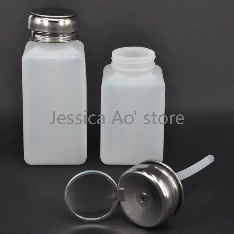 5 pezzi 4 6 8 once bottiglia di alcol industriale in plastica con pompa pressa solvente bottiglia corrosione acido e resistenza agli alcali bottiglia di flusso