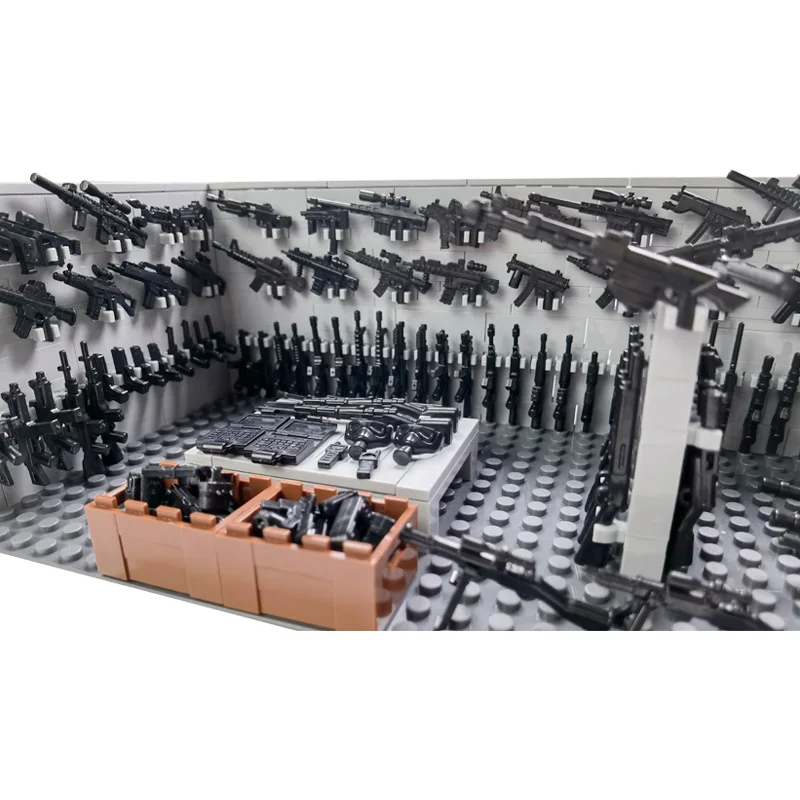 MOC Armi Casa Building Blocks Giocattoli per ragazzi Compatibile con pistole militari classiche Soldati Mattoni Compleanno Regalo di Natale 6 anni