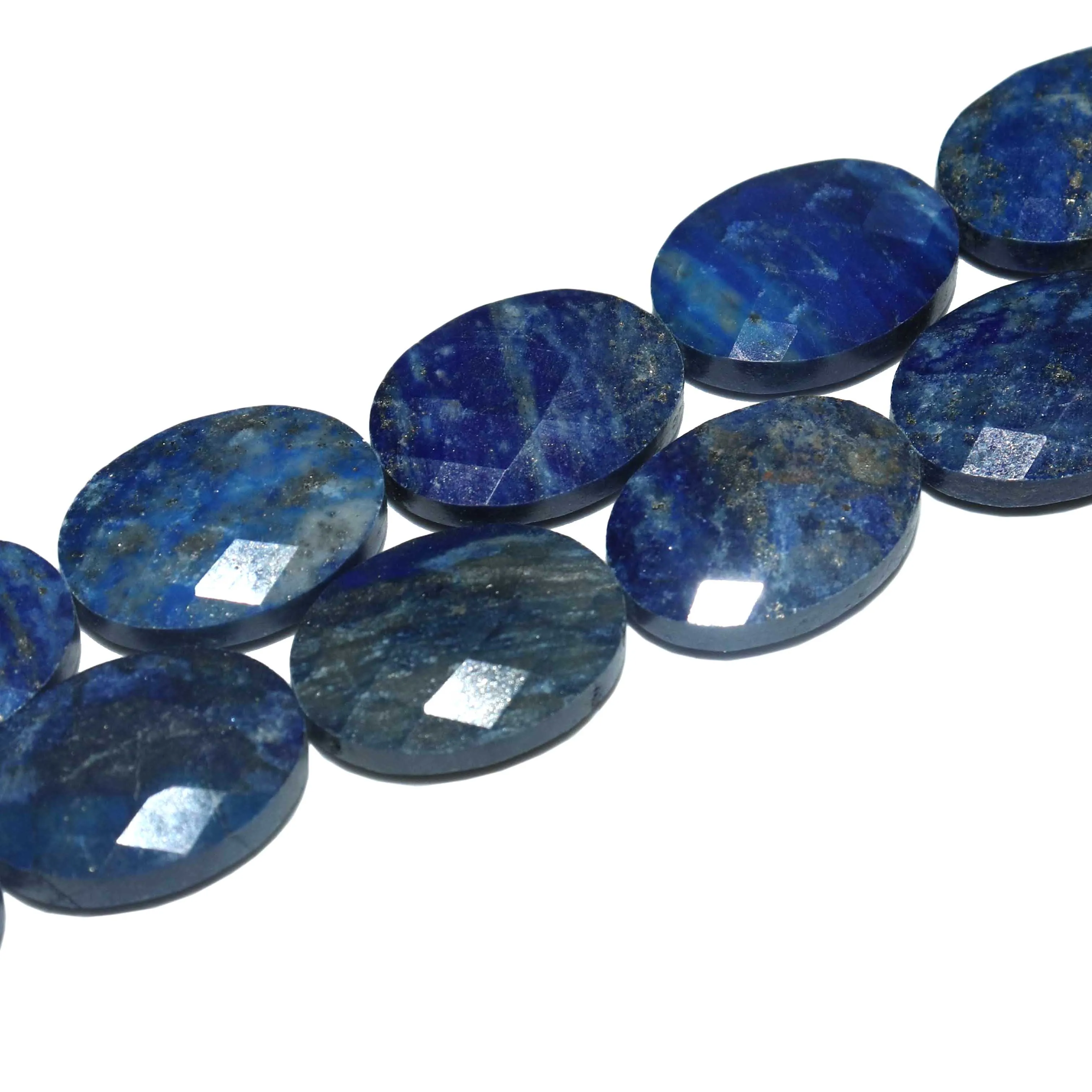 Faceted Natural Stone Oval Shape Agates Lapis lazuli Amazonite Stone Beads For Jewelry Making DIY Necklace Accessories 13*18MM