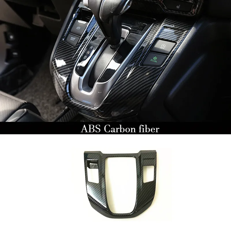 

ABS Carbon fiber For Honda CR-V CRV 2017 2018 car sticker Shift Gear Panel decoration Cover Trim car styling accessories 1pcs