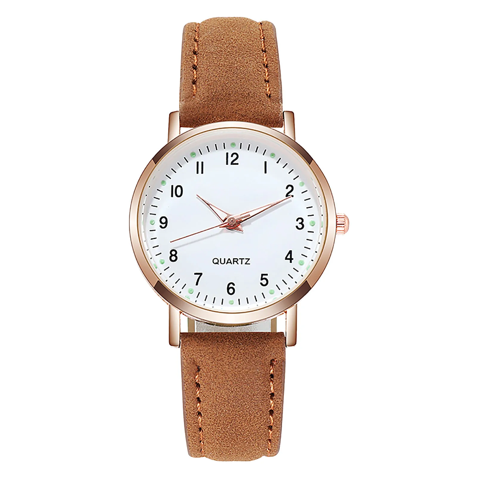 Reloj luminoso para mujer, reloj de pulsera de cuarzo pequeño, informal, verde, rosa y rojo, envío directo