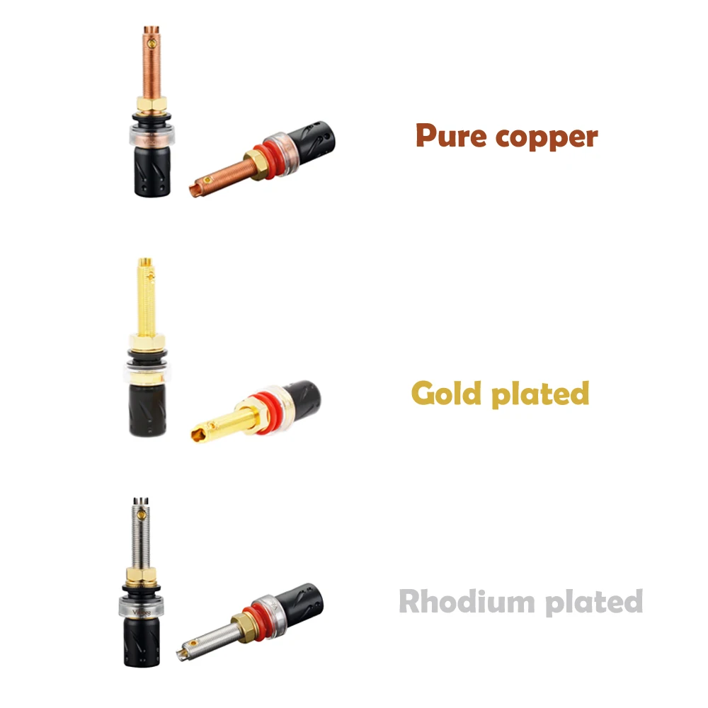 

High Quality Viborg 4pcs Hifi Audio Binding Post Pure Copper Gold/Rhodium Plated Available BP613 Speaker Terminals