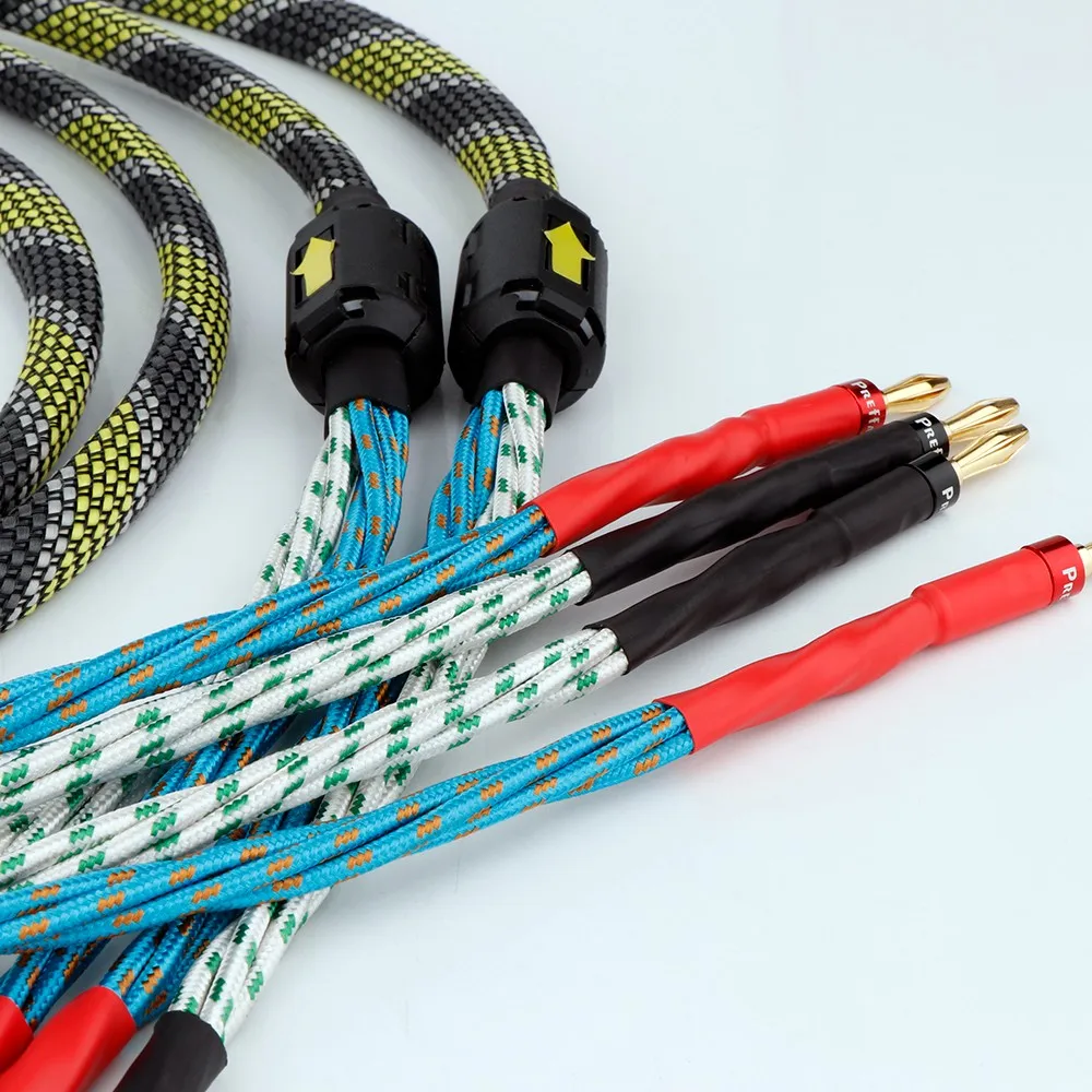 Электрический акустический кабель из бескислородной меди в западном стиле, высококачественный акустический кабель для усилителя HI-FI, кабель с разъемом типа «банан» для усилителей