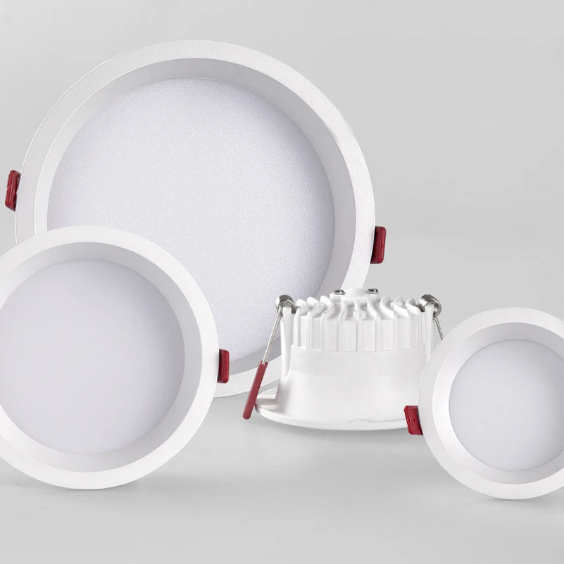 Embedded Anti-glare Narrow Side LED Downlight Embedded LED Spotlight Lamps 7W 12W 20W 30W Round White Focos Led for Exhibition