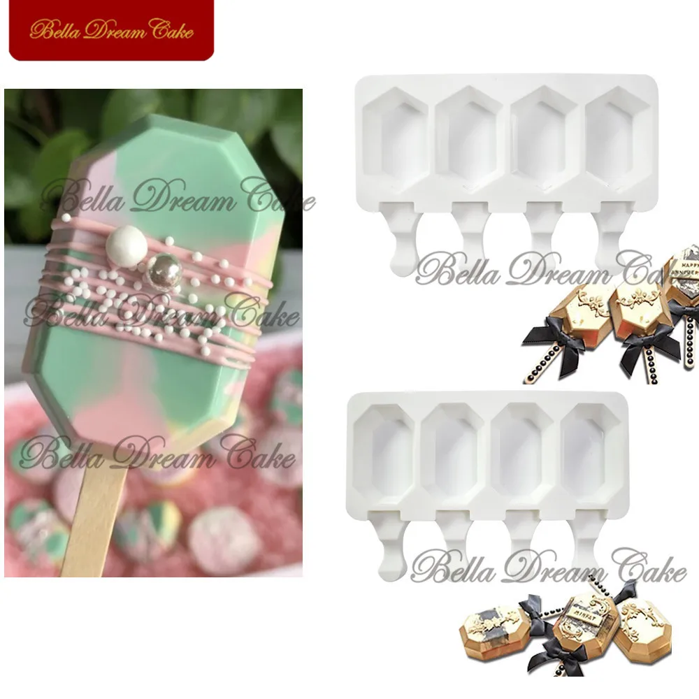 Molde de silicone para sorvete, 3/4/5 cavidades, urso, dinossauro, oval, geléia, chocolate, picolé, bolo, ferramentas de decoração, bakeware