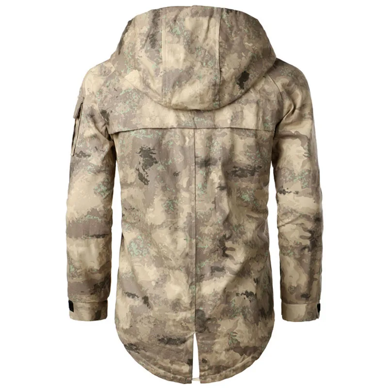 Cargo Tactical Jacket Men Camouflage Casual Multi-Pockets Hooded Overcoats Male Pilot Flight Combat Bomber Outwear Mens Jackets