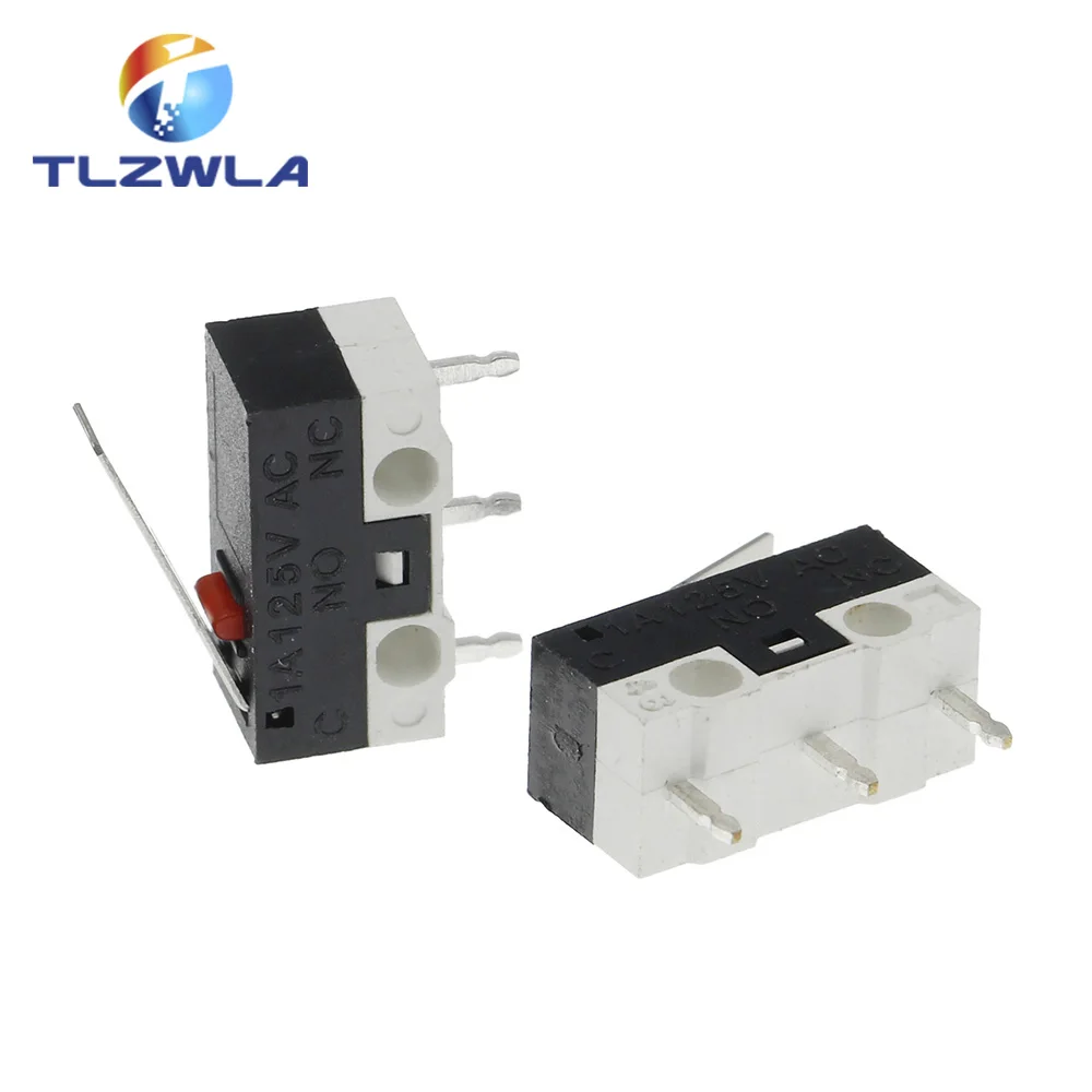 100 szt. Wyłącznik krańcowy Przełącznik przyciskowy 1A 125 V AC Przełącznik myszy 3-pinowy mikroprzełącznik