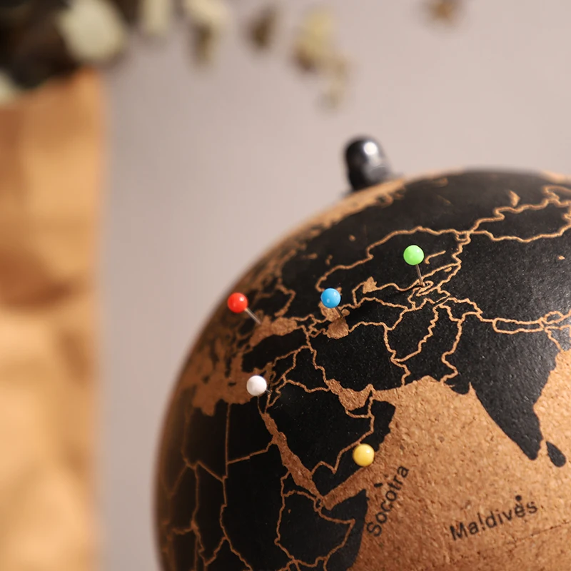 Cork Wood Tellurion Globe Marble Maps Globes Home Office Decoration World Map Inflatable Training Geography Map Balloon Gift