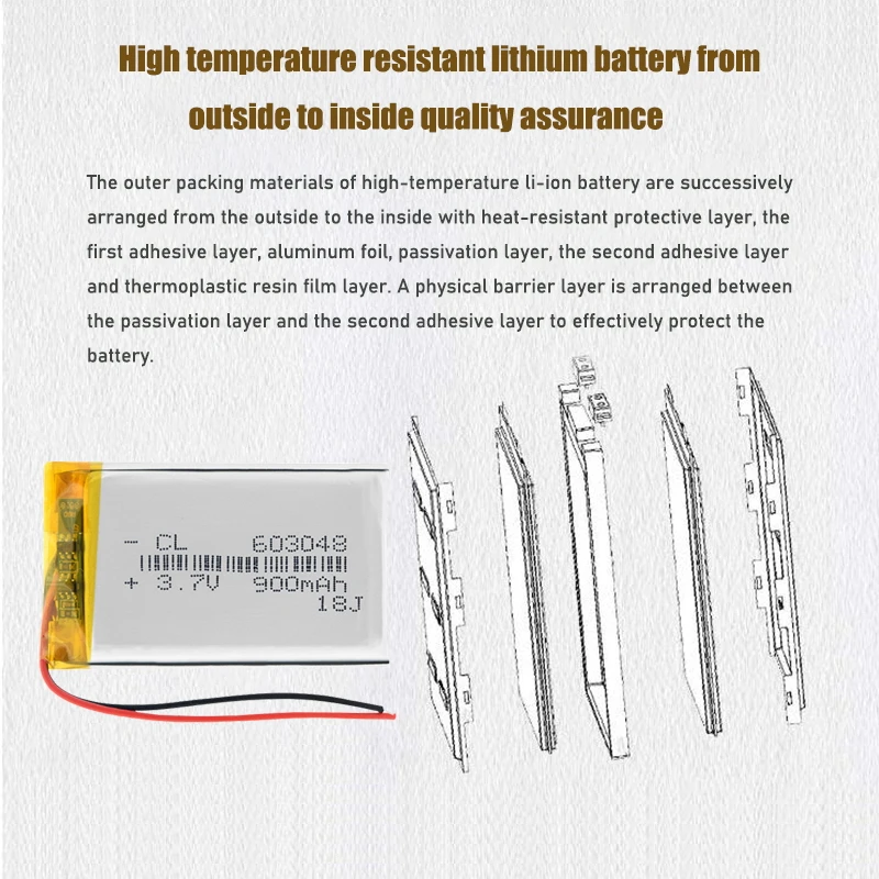 3.7 فولت يبو خلايا 603048 900mah بطارية ليثيوم بوليمر قابلة للشحن ل MP3 MP4 غس سماعة رأس بخاصية البلوتوث LED مصابيح سيلفي العصي