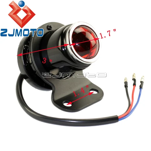 Imagen 2 del producto Luz trasera LED y bombilla para motocicleta, réplica clásica de Lucas, luz trasera de parada para Harley Honda BMW Cafe Racer Bobber Chopper personalizada