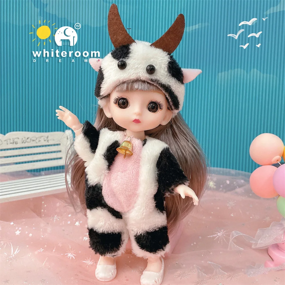 Animal Clothing Toys For Girls 16CM 1/12 Bjd Doll Kid Toy Dolls For Girls Animal Clothes Dress Kids Toys Children Birthday Gift