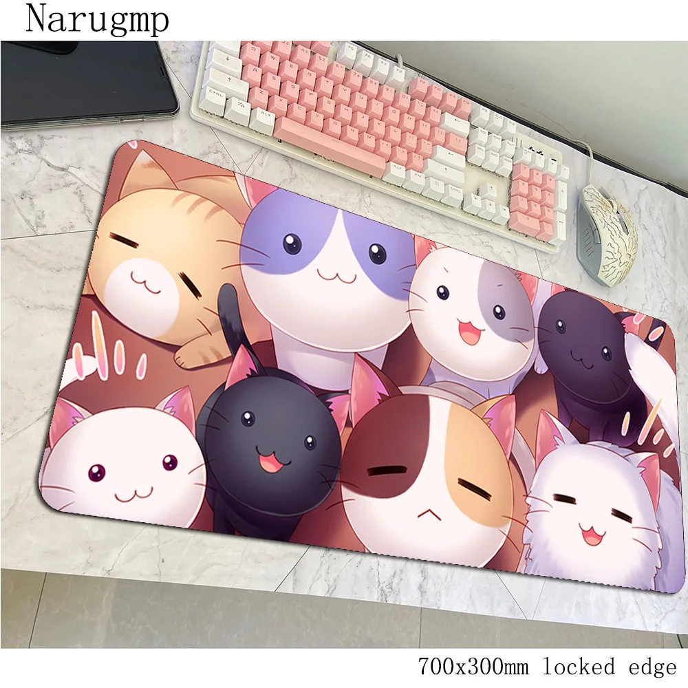 Funny Cat mouse pad gamer HD pattern mousepad 700x300x4mm rubber desk mat Adorable gaming accessories pc keyboard mats oversized