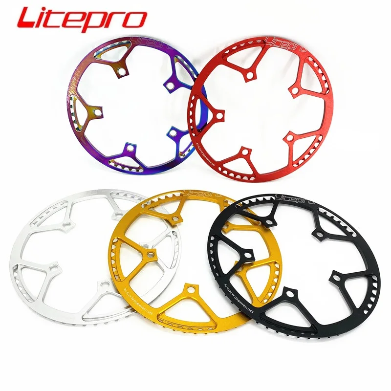 

Litepro 130mm BCD 45T 47T 53T 56T 58T Single Speed Folding Bike Chainwheel With Chainring Covering Aluminum Alloy Chain Wheel