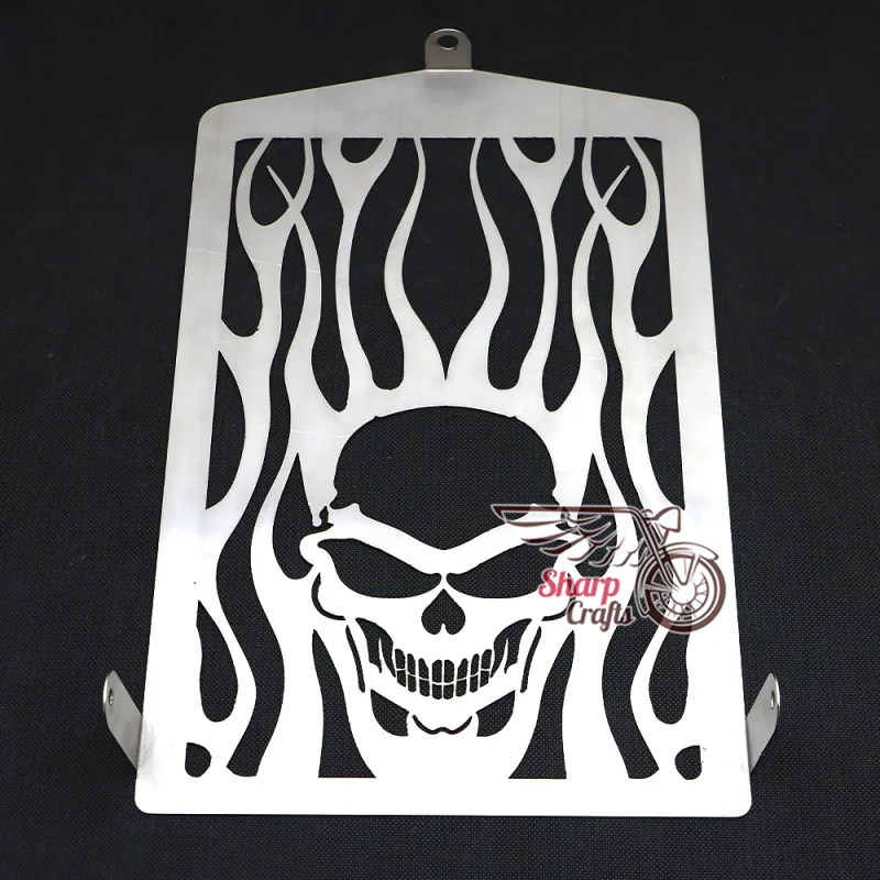 Motorcycle Accessories Chrome Skull Flame Radiator Grill Cover Guard Protector For Yamaha ROYAL STAR XVZ 1300 XVZ1300 1999-2010 view 4