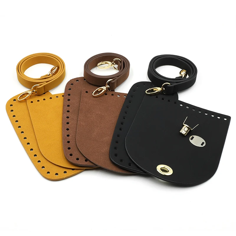 New Shoulder Handle Strap Accessories For Handbags Bag Set Leather Bag Bottoms Cover With Hardware For DIY Handbag #C