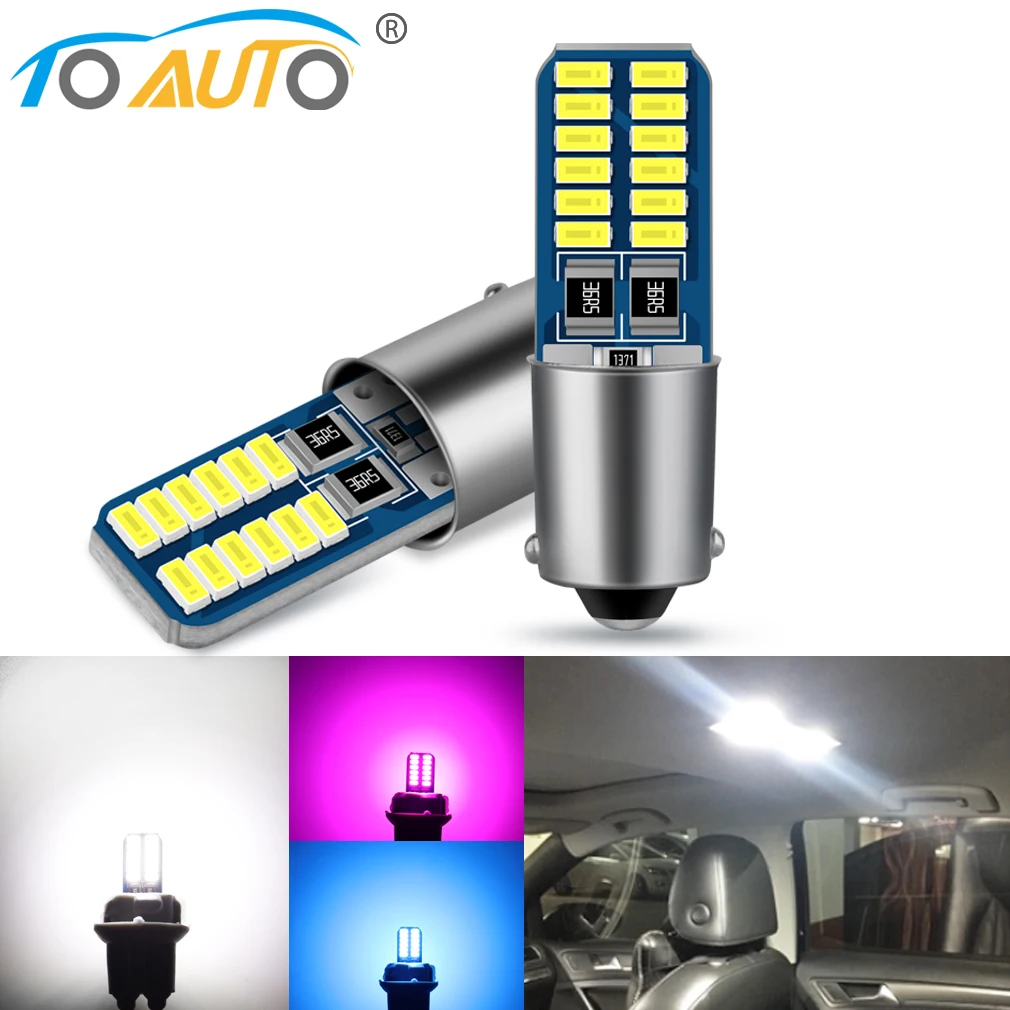 2 stücke BA9S H6W T4W FÜHRTE Auto glühbirne T2W T3W H5W Auto Auto Auto Reverse Lichter Auto Parkplatz Lizenz platte Licht DC 12V