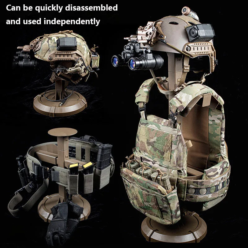 Tactical Equipment Combination Display Stand, Suitable for Helmet, Vest, Waist Seal, Adjustable and Removable