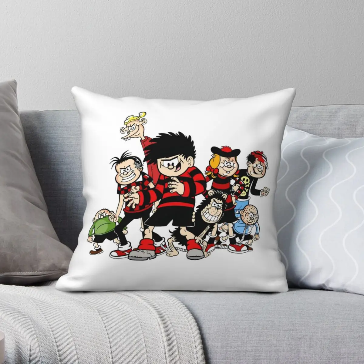 Dennis The Menace And Gang Square Pillowcase Polyester Linen Velvet Pattern Zip Decor Throw Pillow Case Room Cushion Cover 45x45