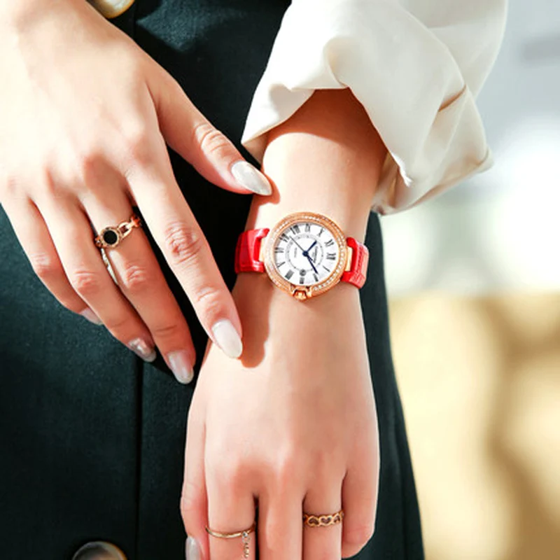 Switzerland CARNIVAL Luxury Automatic Mechanical Sapphire Woman's Watches Rhinestone Diamond Auto Date Waterproof Clock C8871L-2 - view 5