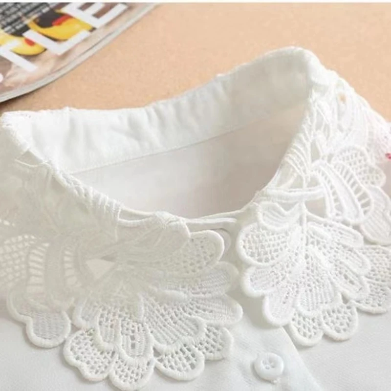 Women Clothing Accessories Lace Fabric 2021 High Quality Lace Fake Collars Blouse Vintage Kawaii Detachable Shirts Collar White