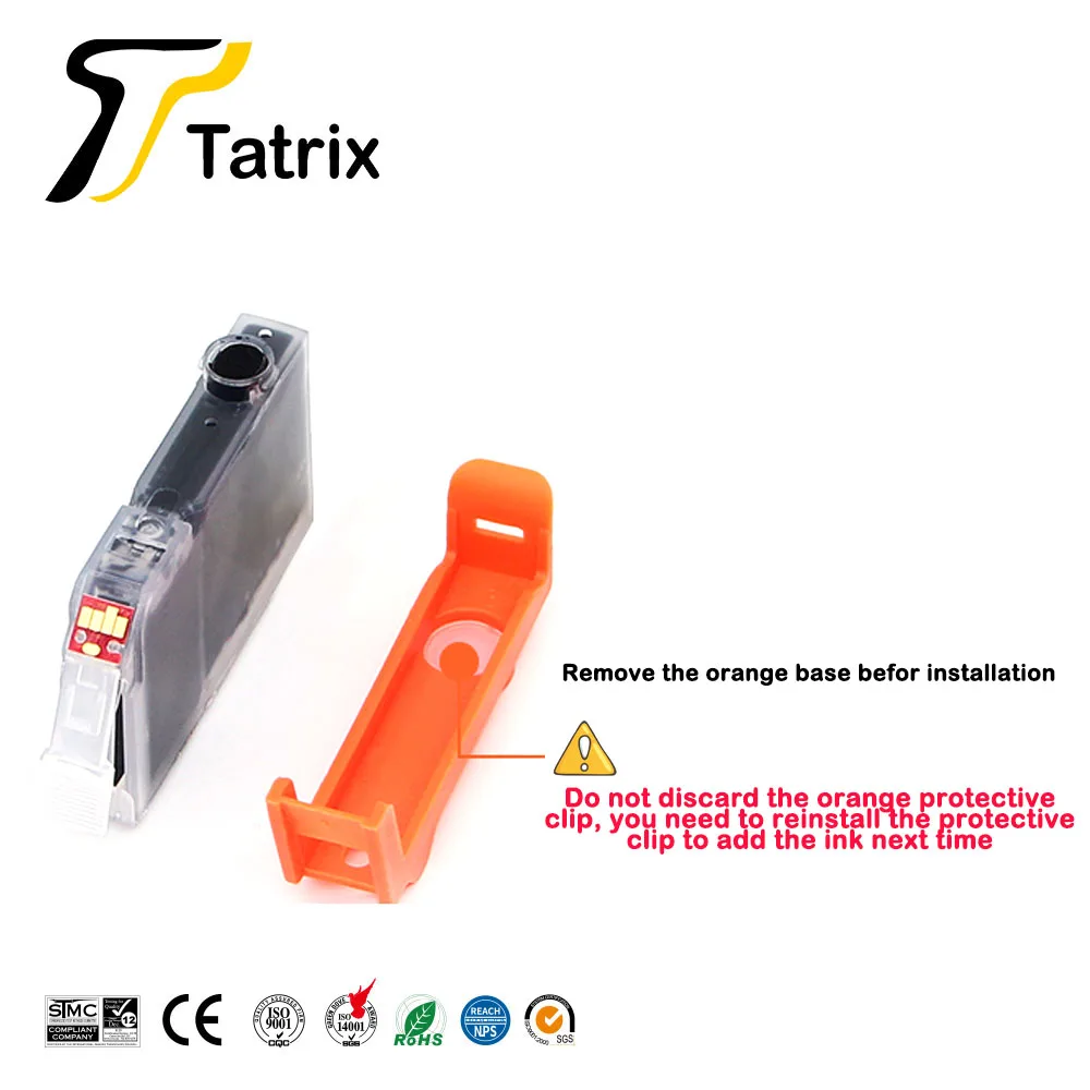 Tatrix New Compatible refillable ink cartridge CLI-42 CLI42 for Canon PIXMA Pro-100 100S printer,Disposable chip