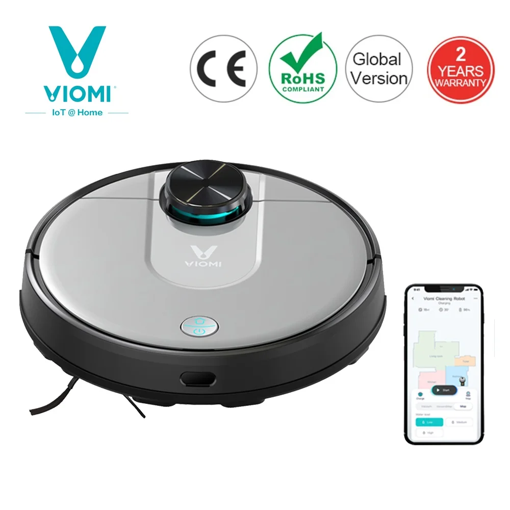 

VIOMI V2 PRO 2 in 1 LDS+SLAM Robot Vacuum Cleaner for Home, Wet and Dry Sweep and Mop, Quiet, Mijia APP Control, Save 5 Maps