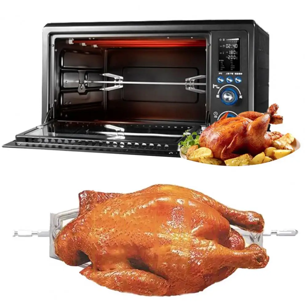 1Pc Stainless Steel Air Fryer Fork Rotating Roast Chicken Fork Grill Rotisserie Air Fryer Accessories