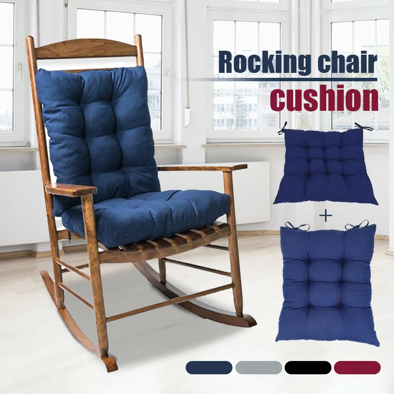 2Pcs/Set Removable Rocking Chair Cushions Recliner Back Cushion Tatami Patio Lounger Recliner Chair Sofa Cushion Seat Pad